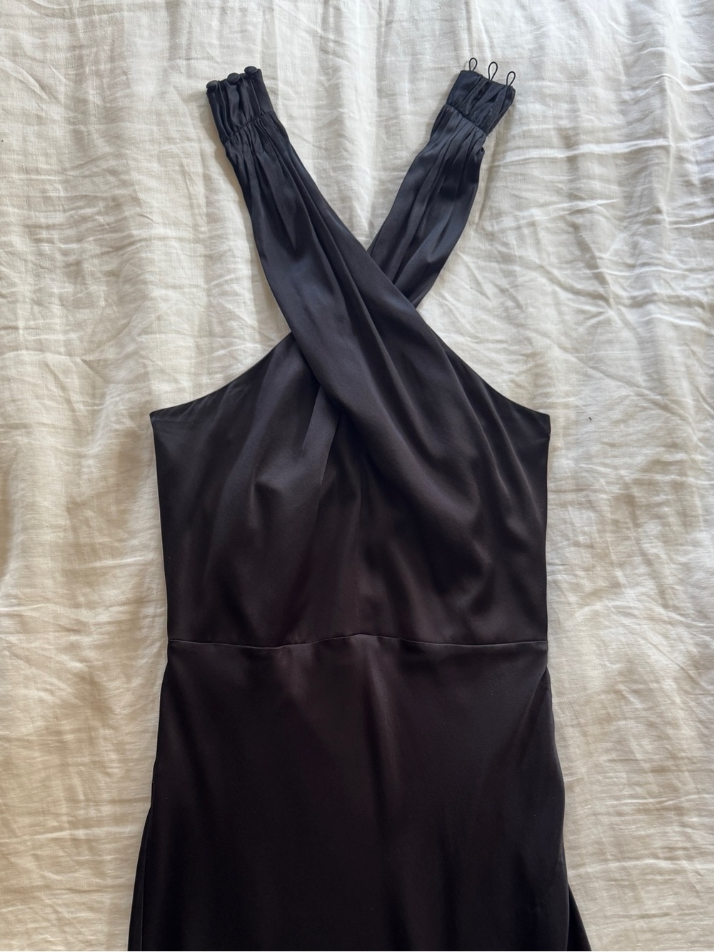 Veronica Beard Black Halter Cross-Neck Maxi Dress - Picture 6 of 9